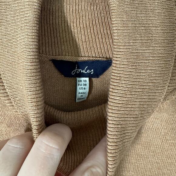 Joules Orianna Tan Roll Neck Jumper Turtleneck Sweater 6 Cotton Neutral Basic - Picture 7 of 12